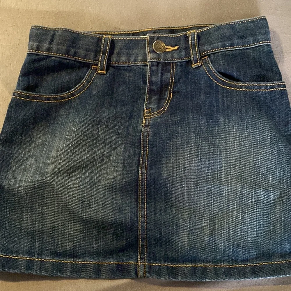 The Children’s Place Girls Denim Mini Skirt Adjustable Waist Size 8